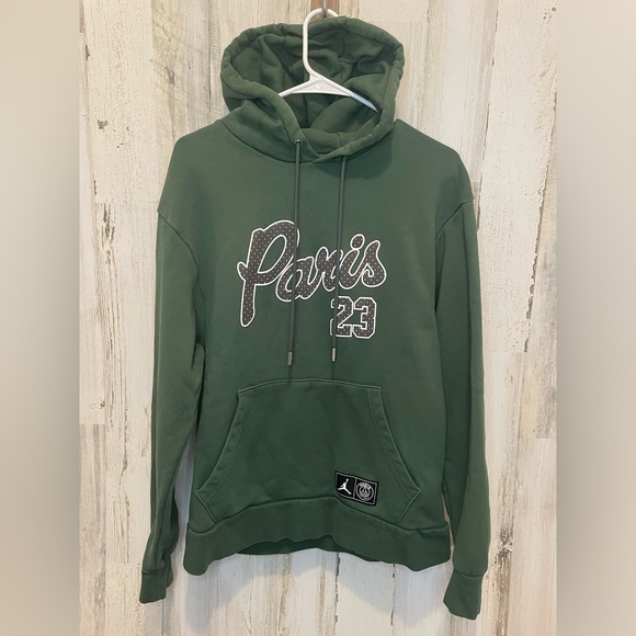 Jordan Paris St Germain x Air Jordan Statement Hoodie-Green Size M